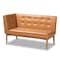 Baxton Studio Arvid Mid-Century Modern Tan Faux Leather and Walnut Brown Finished Wood 5-Piece Dining Nook Set 175-10837-10838-10839-9305-Zoro - alternate 7